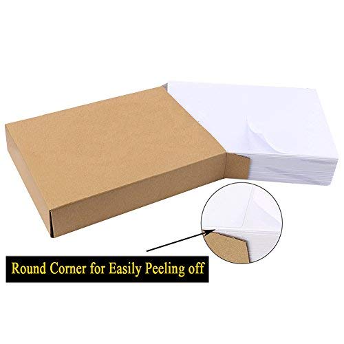 Immuson Shipping Labels with Rounded Corner, 8.5 x 5.5 Inches Half Sheet Self Adhesive Shipping Address Labels for Laser and Inkjet Printer, 1000 labels - Image 2